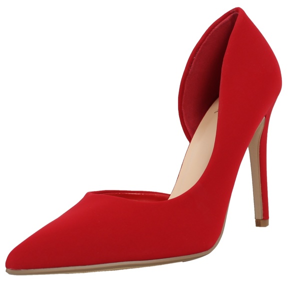 Shoes - Size 5.5  Red Pointed Toe Side Cut Out Dress Heel Pump